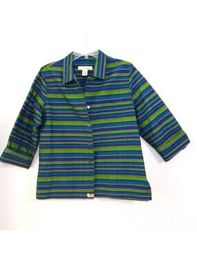 Clothes brand metallic shimmer striped jacket M